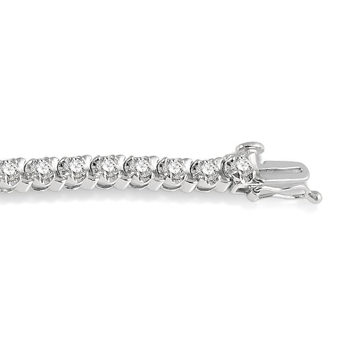 4 Ctw Round Cut Diamond Tennis Tulip Bracelet in 14K White Gold