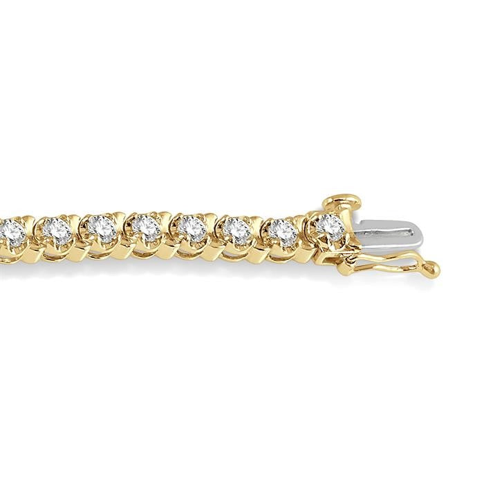 5 Ctw Round Cut Diamond Tennis Tulip Bracelet in 14K Yellow Gold