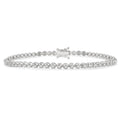 1 Ctw Round Cut Diamond Illusion Tennis Bracelet in 14K White Gold