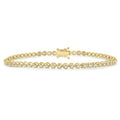 1 Ctw Round Cut Diamond Illusion Tennis Bracelet in 14K Yellow Gold