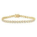 3 Ctw Round Cut Diamond Illusion Tennis Bracelet in 14K Yellow Gold