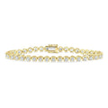 4 Ctw Round Cut Diamond Illusion Tennis Bracelet in 14K Yellow Gold