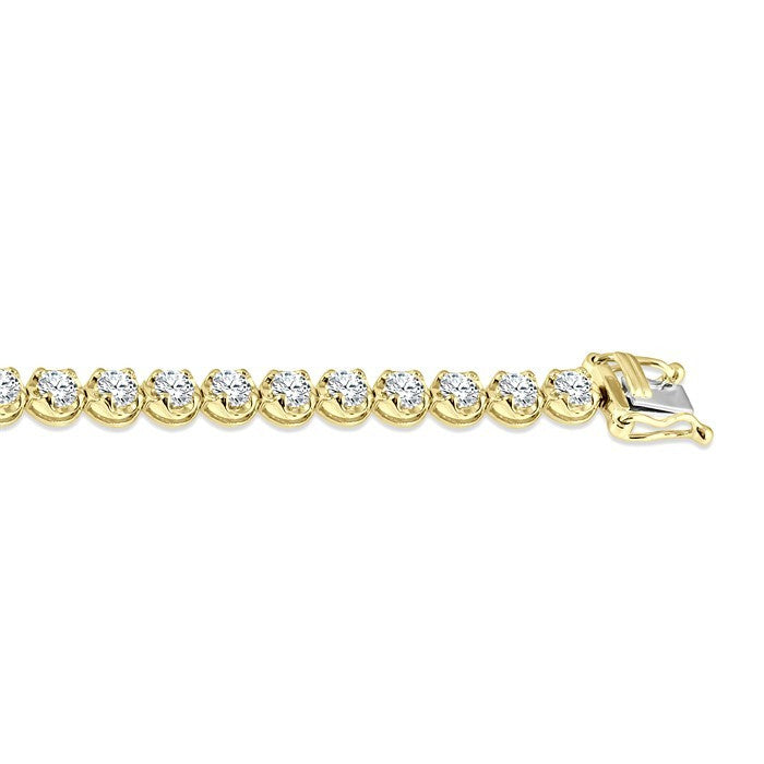 4 Ctw Round Cut Diamond Illusion Tennis Bracelet in 14K Yellow Gold