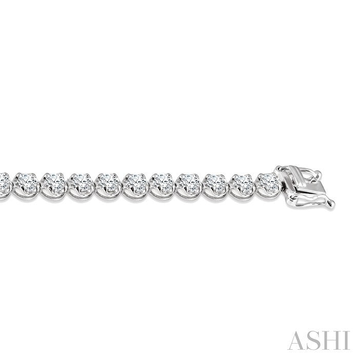 4 Ctw Round Cut Diamond Illusion Tennis Bracelet in 14K White Gold