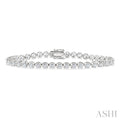 4 Ctw Round Cut Diamond Illusion Tennis Bracelet in 14K White Gold