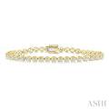 4 Ctw Round Cut Diamond Illusion Tennis Bracelet in 14K Yellow Gold