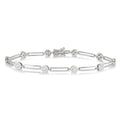1 1/5 Ctw Shine Bright Round Cut Diamond Paperclip Link Bracelet in 14K White Gold