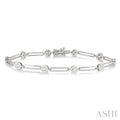 1 1/5 Ctw Lovebright Round Cut Diamond Paperclip Link Bracelet in 14K White Gold