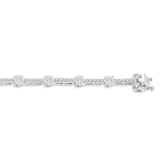 1 3/4 Ctw Shine Bright Round Cut Diamond Bar Tennis Bracelet in 14K White Gold