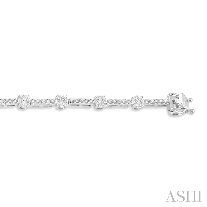 1 3/4 Ctw Shine Bright Round Cut Diamond Bar Tennis Bracelet in 14K White Gold