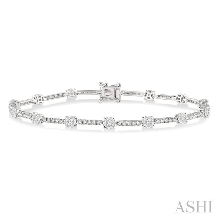 1 3/4 Ctw Shine Bright Round Cut Diamond Bar Tennis Bracelet in 14K White Gold