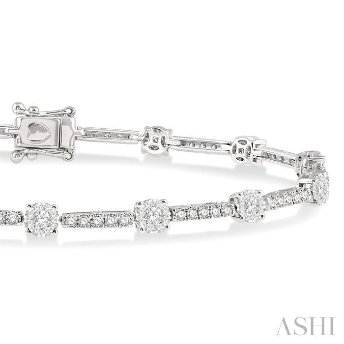 1 3/4 Ctw Shine Bright Round Cut Diamond Bar Tennis Bracelet in 14K White Gold