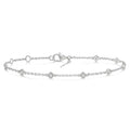 1/6 Ctw Cushion Shape Mount Round Cut Diamond Station Bracelet in 10K White Gold