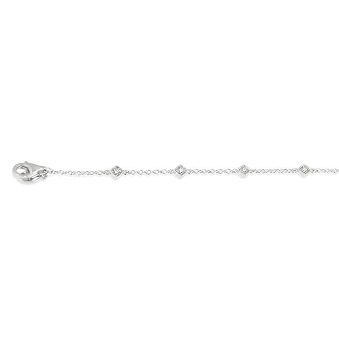 1/6 Ctw Cushion Shape Mount Round Cut Diamond Station Bracelet in 10K White Gold