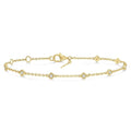 1/6 Ctw Cushion Shape Mount Round Cut Diamond Station Bracelet in 10K Yellow Gold