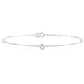 1/10 Ctw Bezel Set Round Cut Diamond Petite Fashion Bracelet in 10K White Gold