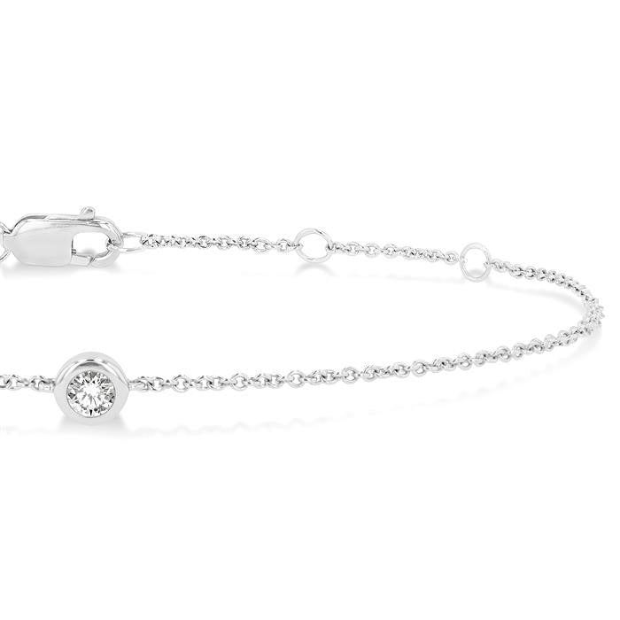 Bezel Set Petite Diamond Fashion Chain Bracelet