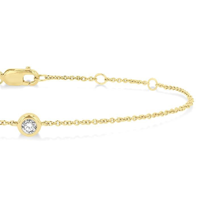 Bezel Set Petite Diamond Fashion Chain Bracelet