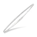 1/4 Ctw Triangle Motif Halfway Round Cut Diamond Flex Bangle in 14K White Gold
