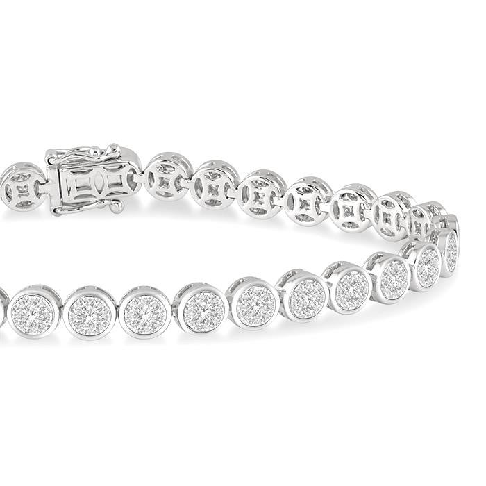 3 Ctw Shine Bright Round Cut Diamond Bracelet in 14K White Gold