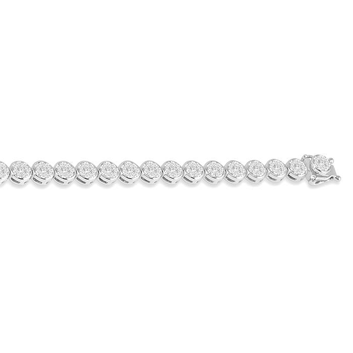 3 Ctw Shine Bright Round Cut Diamond Bracelet in 14K White Gold