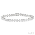3 Ctw Lovebright Round Cut Diamond Bracelet in 14K White Gold