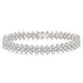 10 Ctw Chevron Link Round Cut Diamond Tennis Bracelet in 14K White Gold