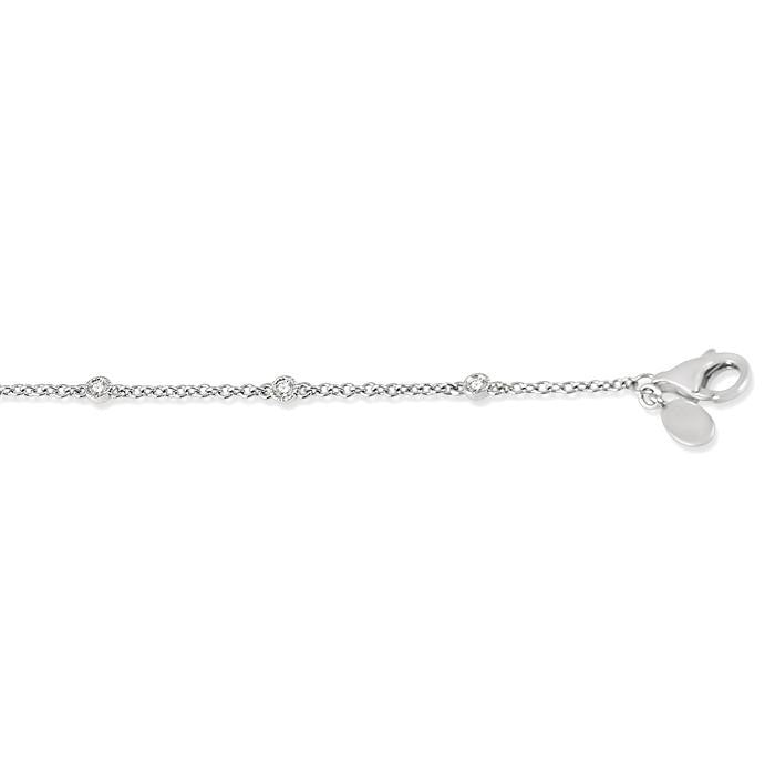 1/6 Ctw Circular Mount Round Cut Diamond Station Bracelet in 10K White Gold