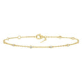 1/6 Ctw Circular Mount Round Cut Diamond Station Bracelet in 10K Yellow Gold
