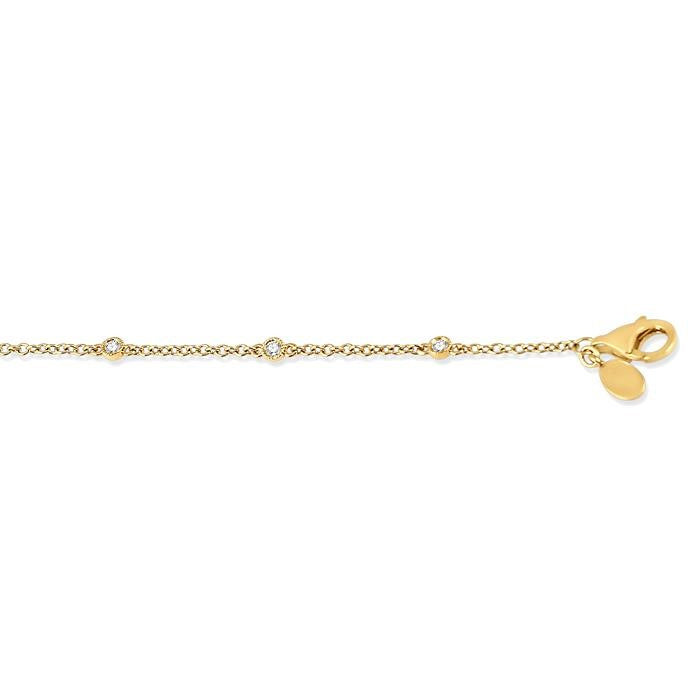 1/6 Ctw Circular Mount Round Cut Diamond Station Bracelet in 10K Yellow Gold