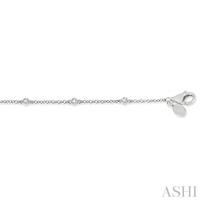 1/6 Ctw Circular Mount Round Cut Diamond Station Bracelet in 10K White Gold