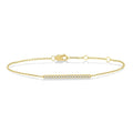 1/6 Ctw Round Cut Diamond Petite Bar Bracelet in 10K Yellow Gold
