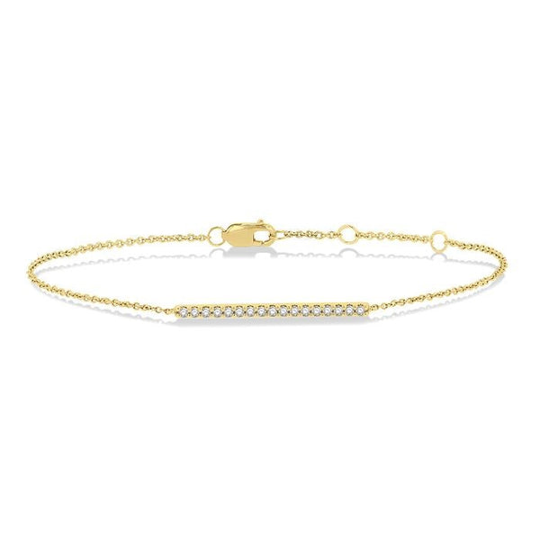 1/6 Ctw Round Cut Diamond Petite Bar Bracelet in 10K Yellow Gold