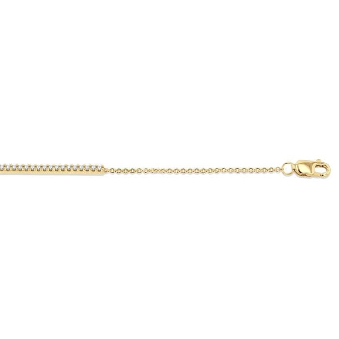 1/6 Ctw Round Cut Diamond Petite Bar Bracelet in 10K Yellow Gold