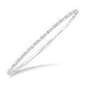 1/4 Ctw Bubble Motif Halfway Round Cut Bezel Diamond Flex Bangle in 14K White Gold