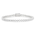 4 Ctw Hexagon Motif Bezel Set Round Cut Diamond Tennis Bracelet in 14K White Gold
