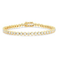 4 Ctw Hexagon Motif Bezel Set Round Cut Diamond Tennis Bracelet in 14K Yellow Gold