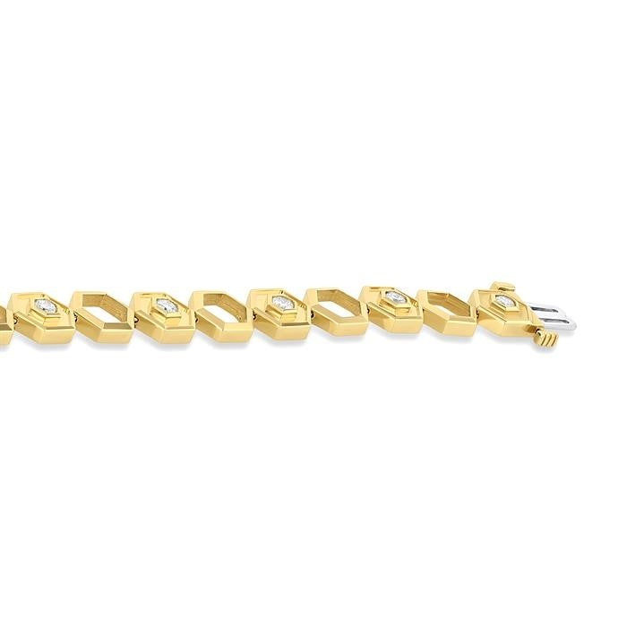 Hexagon Shape Diamond Fashion Bracelet