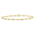 1/4 Ctw Marquise Link Round Cut Diamond Fashion Bracelet in 10K Yellow Gold