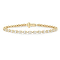 1 1/6 Ctw Marquise Shape Link Fusion Baguette and Round Cut Diamond Bracelet in 10K Yellow Gold