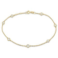 Rose Cut Diamond Station Chain Bracelet