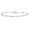 1/6 Ctw Marquise Shape Mount Round Cut Diamond Station Bracelet in 10K White Gold
