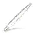 1/2 Ctw Halfway Baguette Center and Round Cut Diamond Flex Bangle in 14K White Gold