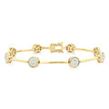 Round Shape Bar Link Shine Bright Diamond Bracelet