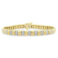 3/4 Ctw Ribbed Round Cut Diamond Pirouette Fashion Bracelet in 10K Yellow Gold