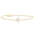 Block 'C' Initial Diamond Chain Bracelet