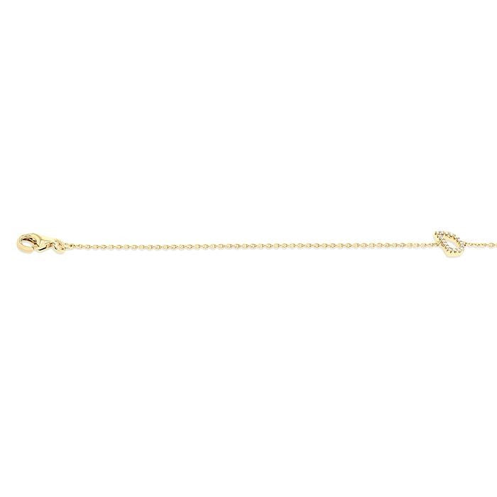 1/20 Ctw Initial 'D' Round Cut Diamond Bracelet in 10K Yellow Gold