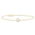 1/20 Ctw Initial 'G' Round Cut Diamond Bracelet in 10K Yellow Gold