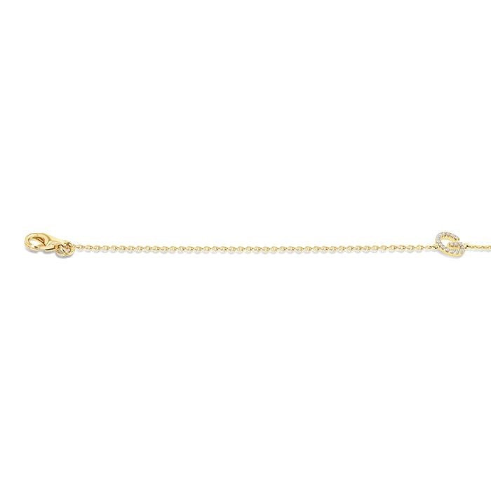 1/20 Ctw Initial 'G' Round Cut Diamond Bracelet in 10K Yellow Gold
