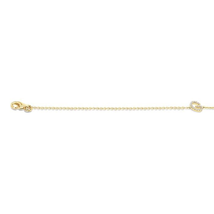 Block 'G' Initial Diamond Chain Bracelet